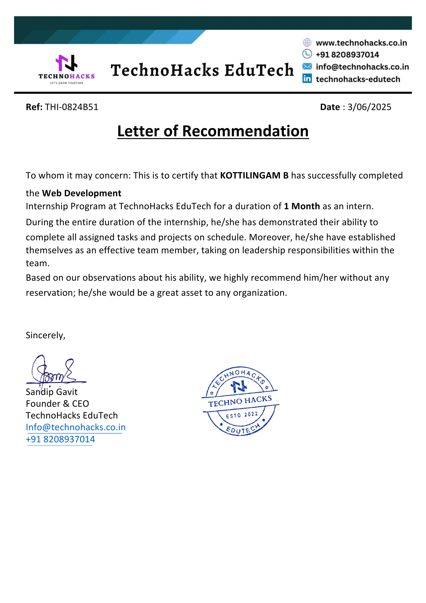 Internship Certificate 1